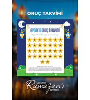 Kişiye Özel Oruç Takvimi – Mıknatıslı Yıldızlı Ramazan Çocuk Takvimi Panosu (Model 1)