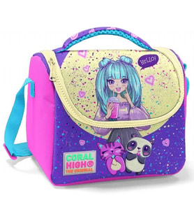 Coral High Pembe Mor Anime Baskılı Kız Çocuk Yalıtımlı Beslenme Çantası
