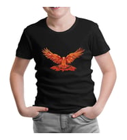 Flying Phoenix Bird  Siyah Çocuk Tshirt