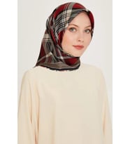 Armine Sura İpek Eşarp 9223-35 Siyah Karışık Desen