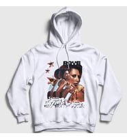Presmono Unisex Beyaz Poster Müzik Raye Kapüşonlu Sweatshirt 533747tt