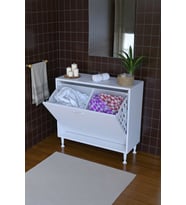 Eliusta Sare 85 cm Beyaz Sepetli Banyo Dolabı,Mutfak Dolabı 85x75x32,5 cm Oyuncak Sepeti Çok Amaçlı Dolap