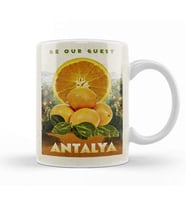 Antalya ve Portakallar Kupa Bardak Porselen