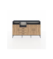 Arges Konsol 5 Raflı 3 Çekmeceli 3 Kapaklı 176x30x99 Antrasit-Çam