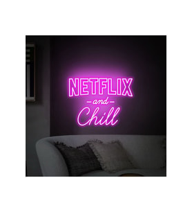 NETFLIX and Chill Yazılı Neon Tabela