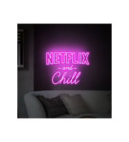 NETFLIX and Chill Yazılı Neon Tabela