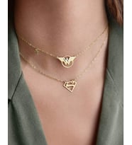 Kişiye Özel Çift Superman & Wonder Woman Sembol Kolye 925K Gümüş (Gold)