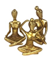 3 Lü Dekoratif Yogacı Kız Gold