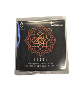 Galli OUD40 Ud Elite Serisi Crystal Nylon 11 Telli Ud Tel Seti Kristal Naylon, Parlak Ton, Gümüş Kaplama Sarım