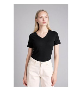 Defacto 26Y801002316 Siyah Kadın T-Shirt I1080AZ/BK81