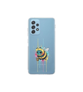 Samsung Galaxy A52s ile uyumlu Splash arı tasarımlı şeffaf silikon kılıf