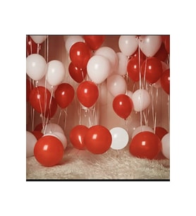 Pastel Kırmızı Beyaz Latex Balon 30 Adet