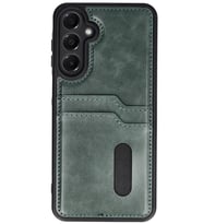 Galaxy A16 5G Kılıf Sara Kartvizitli Deri Kılıf - Koyu Yeşil