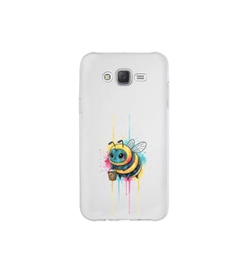 Samsung Galaxy J7 Core ile uyumlu Splash arı tasarımlı şeffaf silikon kılıf