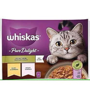 Whiskas Pouch Pure Delight Jöle İçinde Tavuklu ve Somonlu Yetişkin Kedi Konservesi 4 x 85 Gr
