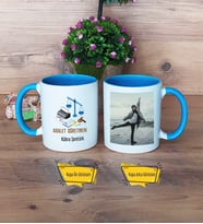 Adalet Öğretmeni Kupa Bardak Mavi Fotoğraflı Öğretmenler Günü Hediyesi