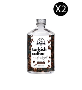 Deluxe Seri Turkish Coffee Kolonyası Parfümlü Türk Kahvesi Kokulu Kolonya 200 ml X 2 Cam Şişe