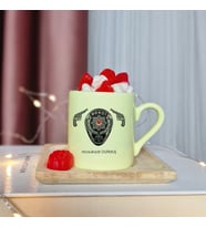 Bekçi Tasarımlı Kişiye Özel Sarı Türk Kahvesi Fincanı