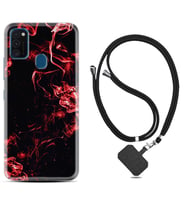 Samsung M21 M22 M23 M30 M31S M32 Kılıf Boyun Askılı Silikon Red Smoke 1745