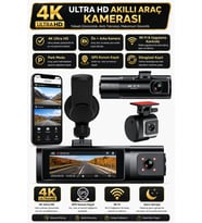 K17 4K Araç Kamerası Ön-Arka Çift Lens WiFi GPS Dash Cam Gece Net Kayıt Araç İçi Güvenlik Kamerası