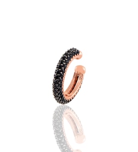 Söğütlü Silver Gümüş rose siyah taşlı kıkırdak küpe