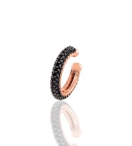 Söğütlü Silver Gümüş rose siyah taşlı kıkırdak küpe
