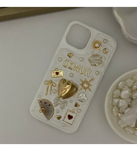 Kişiye Özel İsimli El Yapımı Charm Telefon Kılıfı - iPhone modelleri için uyumlu