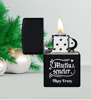 Yılbaşı Hediyesi  Siyah Benzinli Metal Çakmak