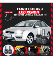 Ford Focus 2 2005-2008 Kısa Far Uyumlu Şimşek Etkili Led Xenon Premium Series H7