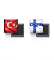 Buzdolap Magnetleri - Finlandiya Bayrağı ve Türk Bayrağı - 2'li Set Magneti