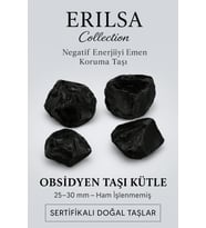 Sertifikalı Obsidyen Taşı Kütle 25-30 mm Ham İşlenmemiş - Doğal Koruma Taşı (Çok Renkli)