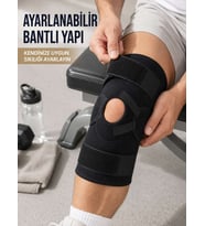 Yan Destekli Ligamentli Dizlik Açık Patella Ayarlanabilir Spor ve Günlük Kullanım