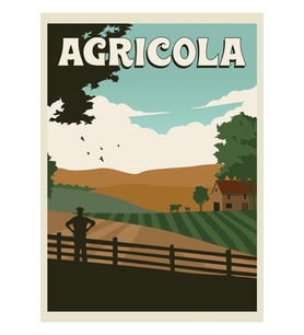Agricola Masa Oyunu- Minimalist Seyahat Poster Tarzı - Oyun Sanatı Tablo Ahşap Poster Dekoratif