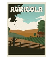 Agricola Masa Oyunu- Minimalist Seyahat Poster Tarzı - Oyun Sanatı Tablo Ahşap Poster Dekoratif