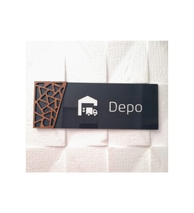 Wooden Serisi Depo Kapı Isimliği