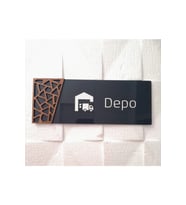 Wooden Serisi Depo Kapı Isimliği