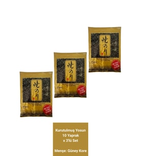 Yaki Nori Sushi Yosunu 10 Yaprak 27 g 3'lü Set