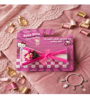 Hello Kitty Özel Tasarım arkası aynalı Mini Buket & Hediyelik (Mor-Mor)