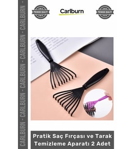 Özel Üretim Hijyenik Ergonomik Tırmık Aparat Pratik Saç Fırçası Tarak Temizleme Aparatı 2 Adet