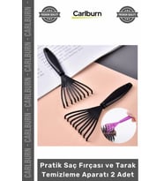 Özel Üretim Hijyenik Ergonomik Tırmık Aparat Pratik Saç Fırçası Tarak Temizleme Aparatı 2 Adet