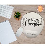 Kişiye Özel Canım Annem Seni Seviyorum Yazılı Mouse Pad Bilek Destekli