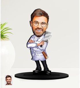 Kişiye Özel Kasap  Karikatürlü  Mdf Biblo (Çok Renkli)