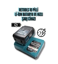 Ultra Hızlı Şarj Cihazı Mavi ve 10 Pilli Li-ion Batarya 21V/3.0AH