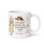 Vintage Giyinenlere Eski Dönem Modası İkinci El Şıklık Vintage Kıyafetler Kupa Hediye