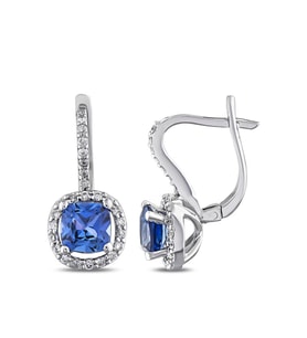 1.80 Karat Safir Pırlanta Küpe