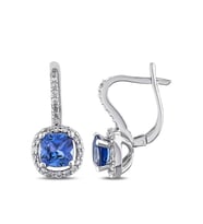 1.80 Karat Safir Pırlanta Küpe