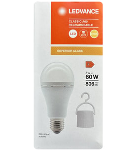 (1 Adet) Ledvance 8W Sarı Işık (2700K) E27 Duylu (Kalın Duy) Şarjlı Ampul
