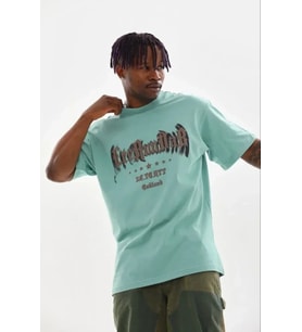 pilelistore- Erkek Baskılı T-Shirt Kısa Kol Bisiklet Yaka Regular Fit Rahat Kalıp Günlük Tişört - Mi (Mint Yeşili)