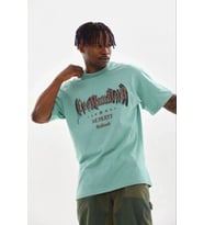 pilelistore- Erkek Baskılı T-Shirt Kısa Kol Bisiklet Yaka Regular Fit Rahat Kalıp Günlük Tişört - Mi (Mint Yeşili)