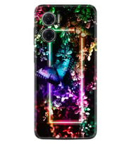 Xiaomi Redmi Note 11E Kılıf Silikon Desen Özel Seri Butterfly Neon 1684